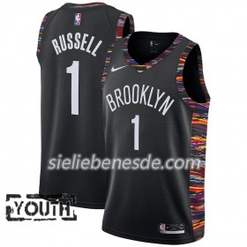 Kinder NBA Brooklyn Nets Trikot D'Angelo Russell 1 2018-19 Nike City Edition Schwarz Swingman